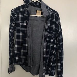 Basic blue hollister flannel
